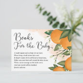 Cute Oranje Citrus Greenery Books for Baby Informatiekaartje (Staand voorkant)
