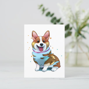 Cute Oranje corgi voor een positieve stemming Briefkaart