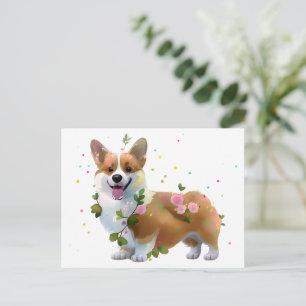 Cute Oranje corgi voor een positieve stemming Briefkaart