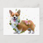 Cute Oranje corgi voor een positieve stemming Briefkaart (Voorkant)