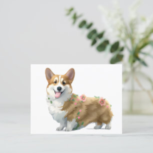 Cute Oranje corgi voor een positieve stemming Briefkaart