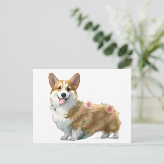 Cute Oranje corgi voor een positieve stemming Briefkaart (Staand voorkant)
