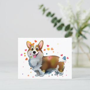 Cute Oranje corgi voor een positieve stemming Briefkaart