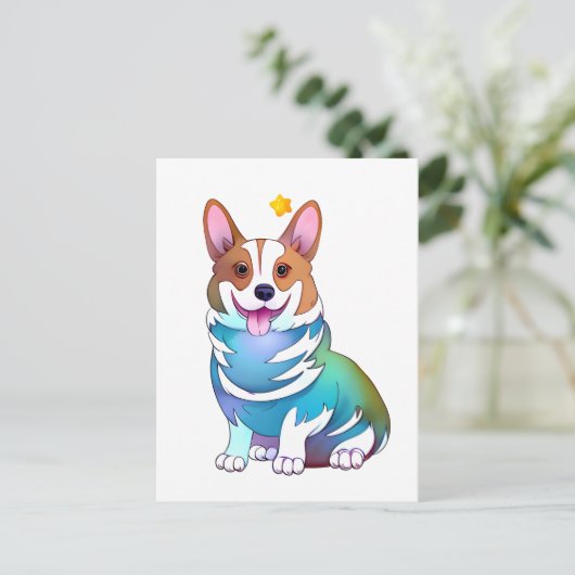 Cute Oranje corgi voor een positieve stemming Briefkaart (Staand voorkant)