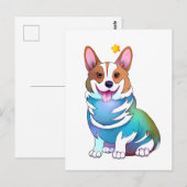 Cute Oranje corgi voor een positieve stemming Briefkaart (Voorkant / Achterkant)