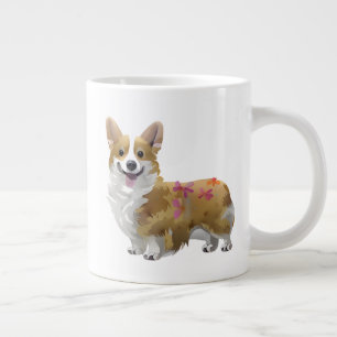 Cute Oranje corgi voor een positieve stemming Grote Koffiekop