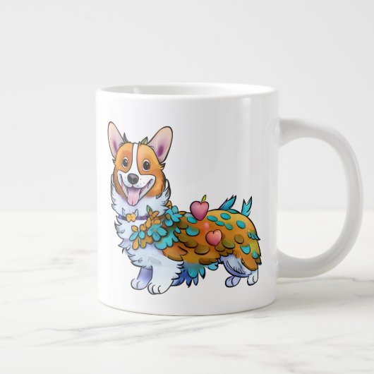 Cute Oranje corgi voor een positieve stemming Grote Koffiekop (Rechts)
