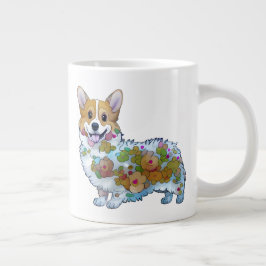 Cute Oranje corgi voor een positieve stemming Grote Koffiekop