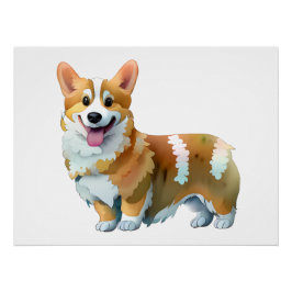 Cute Oranje corgi voor een positieve stemming Perfect Poster