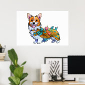 Cute Oranje corgi voor een positieve stemming Poster (Thuiskantoor)