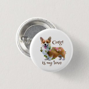 Cute Oranje corgi voor een positieve stemming Ronde Button 3,2 Cm