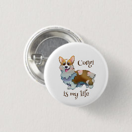 Cute Oranje corgi voor een positieve stemming Ronde Button 3,2 Cm