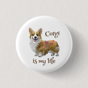 Cute Oranje corgi voor een positieve stemming Ronde Button 3,2 Cm