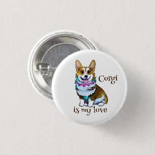 Cute Oranje corgi voor een positieve stemming Ronde Button 3,2 Cm