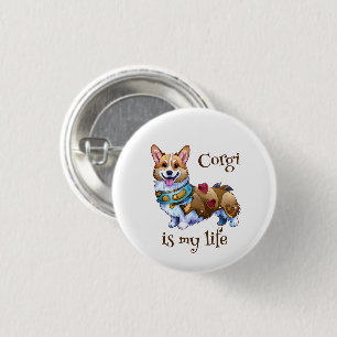 Cute Oranje corgi voor een positieve stemming Ronde Button 3,2 Cm