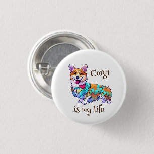 Cute Oranje corgi voor een positieve stemming Ronde Button 3,2 Cm