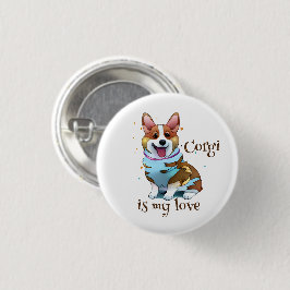 Cute Oranje corgi voor een positieve stemming Ronde Button 3,2 Cm