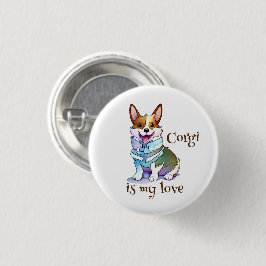 Cute Oranje corgi voor een positieve stemming Ronde Button 3,2 Cm