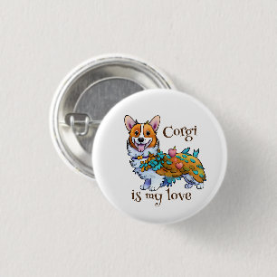 Cute Oranje corgi voor een positieve stemming Ronde Button 3,2 Cm