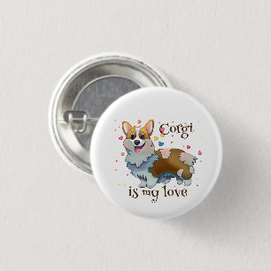 Cute Oranje corgi voor een positieve stemming Ronde Button 3,2 Cm