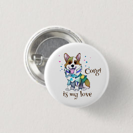 Cute Oranje corgi voor een positieve stemming Ronde Button 3,2 Cm