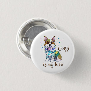 Cute Oranje corgi voor een positieve stemming Ronde Button 3,2 Cm