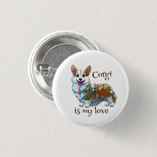 Cute Oranje corgi voor een positieve stemming Ronde Button 3,2 Cm