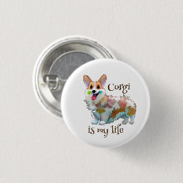 Cute Oranje corgi voor een positieve stemming Ronde Button 3,2 Cm