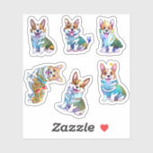 Cute Oranje corgi voor een positieve stemming Sticker (Vel)