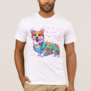 Cute Oranje corgi voor een positieve stemming T-shirt