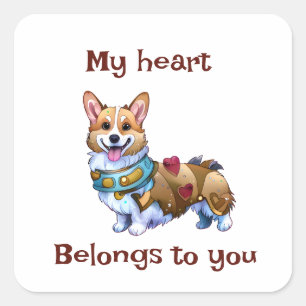 Cute Oranje corgi voor een positieve stemming Vierkante Sticker
