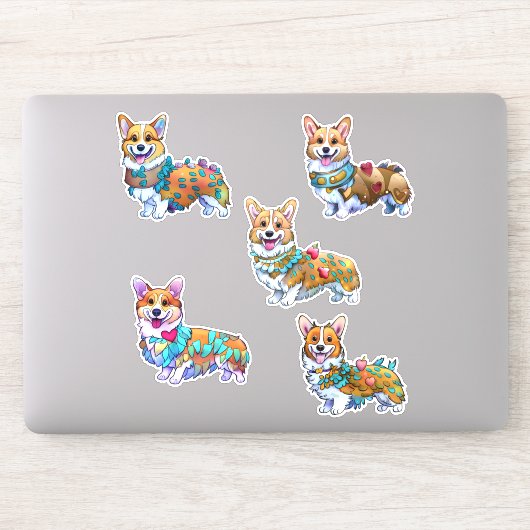 Cute Oranje corgi voor een positieve stemmingswiss Sticker (Computer)