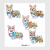 Cute Oranje corgi voor een positieve stemmingswiss Sticker (Vel)