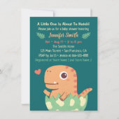 Cute Oranje Dinosaurus Komt Uit Ei Baby Shower Kaart (Voorkant)