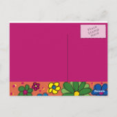 Cute Oranje en Bright Floral Birthday Dank u Briefkaart (Achterkant)