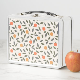 Cute Oranje en Leaves Pattern