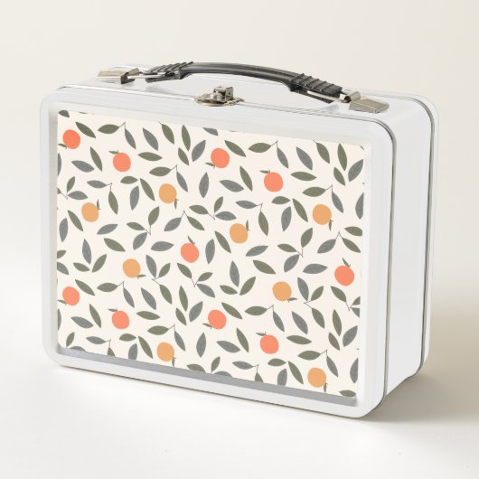 Cute Oranje en Leaves Pattern (Voorkant)