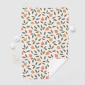 Cute Oranje en Leaves Pattern Golfhanddoek (Insitu)