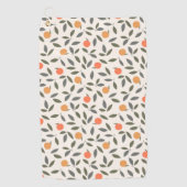 Cute Oranje en Leaves Pattern Golfhanddoek (Voorkant)