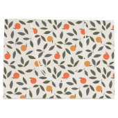 Cute Oranje en Leaves Pattern Groot Cadeauzakje (Achterkant)