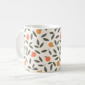 Cute Oranje en Leaves Pattern Koffiemok (Voorkant links)