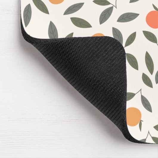 Cute Oranje en Leaves Pattern Muismat (Hoek)