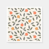 Cute Oranje en Leaves Pattern Servet (Voorkant)