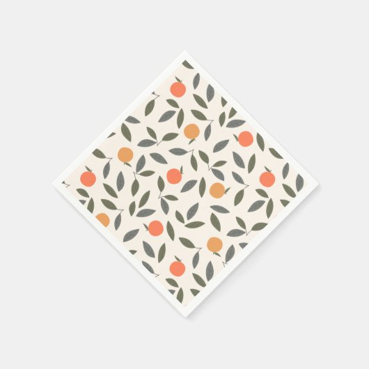 Cute Oranje en Leaves Pattern Servet (Hoek)