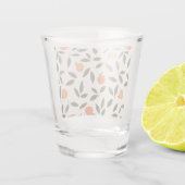 Cute Oranje en Leaves Pattern Shot Glas (Achterkant)