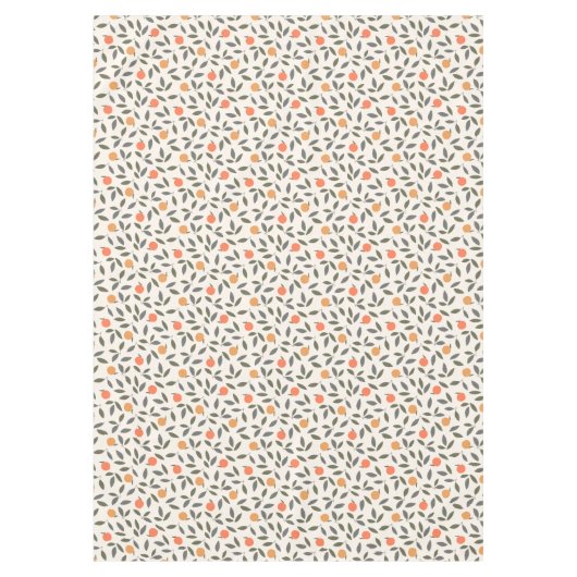 Cute Oranje en Leaves Pattern Tafelkleed (Voorkant)