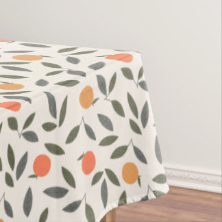Cute Oranje en Leaves Pattern Tafelkleed
