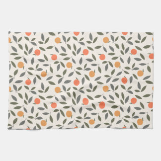 Cute Oranje en Leaves Pattern Theedoek