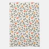Cute Oranje en Leaves Pattern Theedoek (Verticaal)