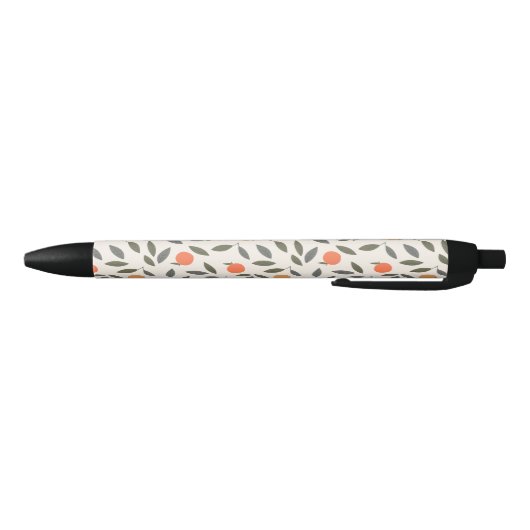 Cute Oranje en Leaves Pattern Zwarte Inkt Pen (Bodem)